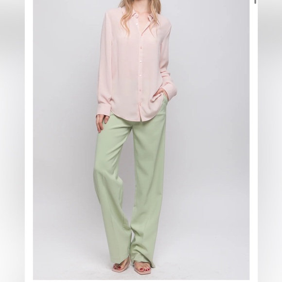 07 Fabulous Loose Fit Long Sleeve Button Down Blouse Shirt - Picture 2 of 5